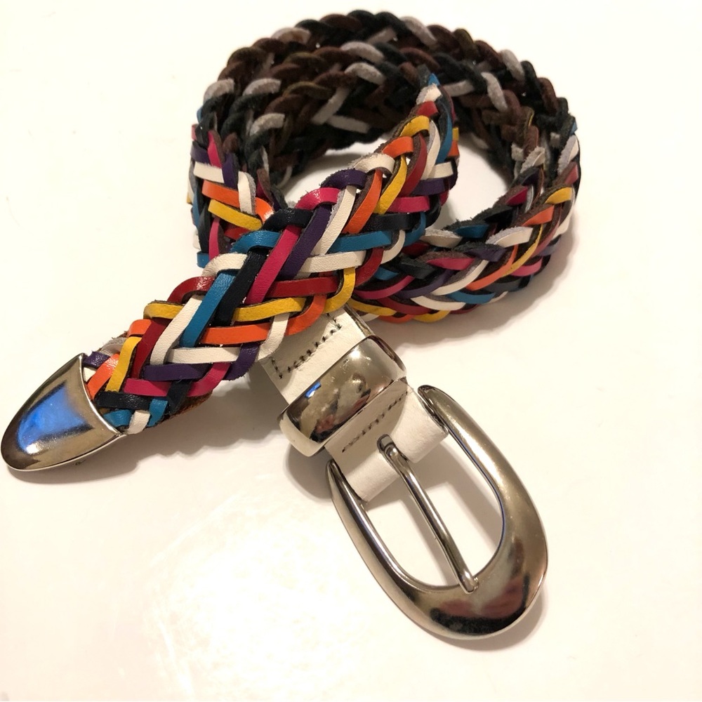 Capezio Rainbow Leather Woven Belt Size M-L. Gently Used